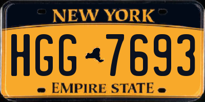 NY license plate HGG7693