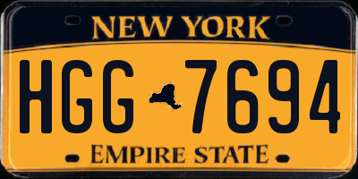 NY license plate HGG7694