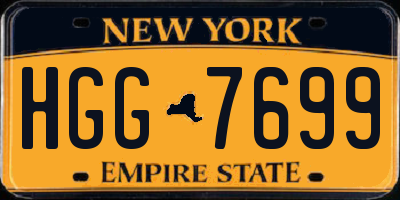 NY license plate HGG7699