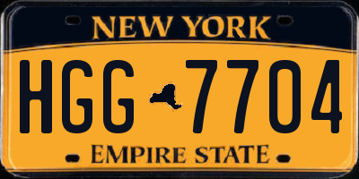 NY license plate HGG7704