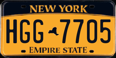 NY license plate HGG7705