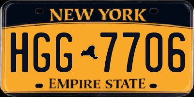 NY license plate HGG7706