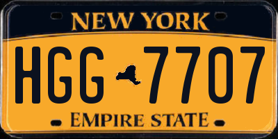 NY license plate HGG7707