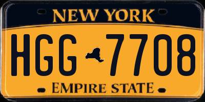 NY license plate HGG7708