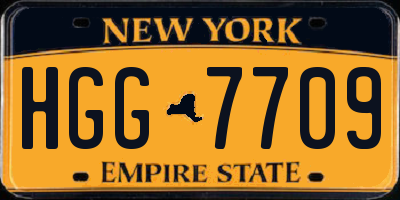 NY license plate HGG7709