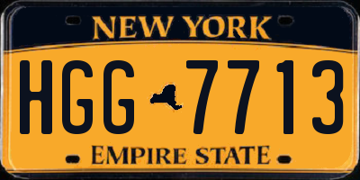 NY license plate HGG7713