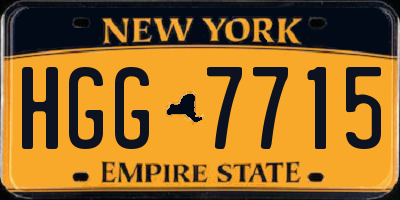 NY license plate HGG7715