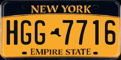 NY license plate HGG7716