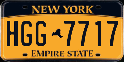 NY license plate HGG7717