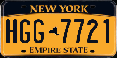 NY license plate HGG7721