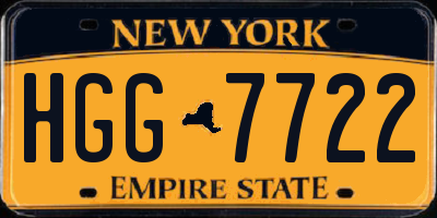 NY license plate HGG7722