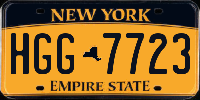 NY license plate HGG7723