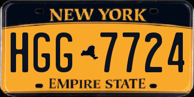 NY license plate HGG7724