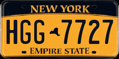 NY license plate HGG7727