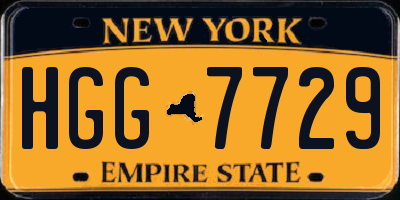 NY license plate HGG7729