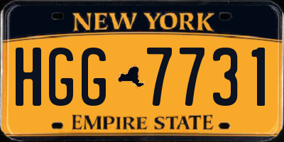 NY license plate HGG7731