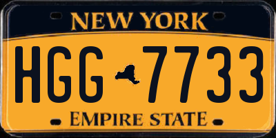 NY license plate HGG7733