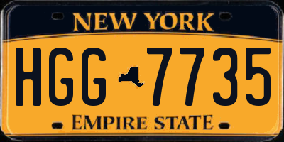 NY license plate HGG7735