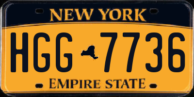 NY license plate HGG7736