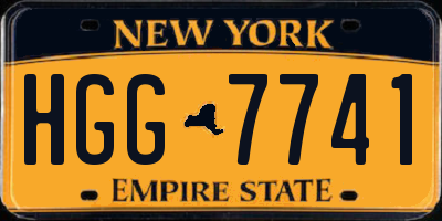 NY license plate HGG7741