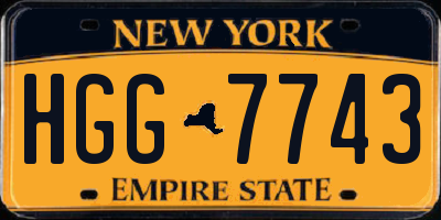 NY license plate HGG7743