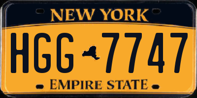 NY license plate HGG7747