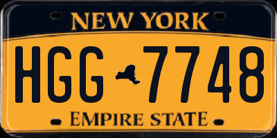 NY license plate HGG7748