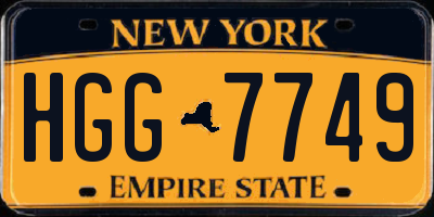 NY license plate HGG7749