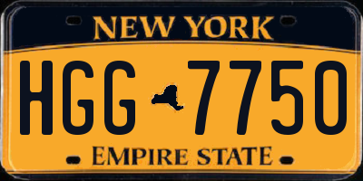 NY license plate HGG7750