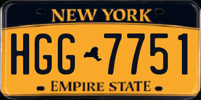 NY license plate HGG7751