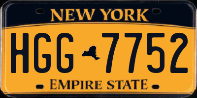 NY license plate HGG7752