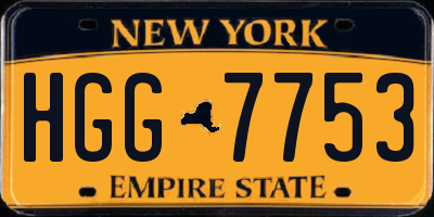 NY license plate HGG7753