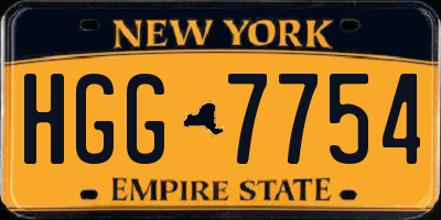 NY license plate HGG7754