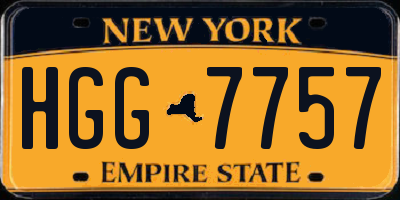 NY license plate HGG7757