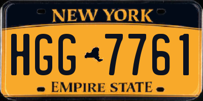 NY license plate HGG7761