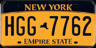 NY license plate HGG7762