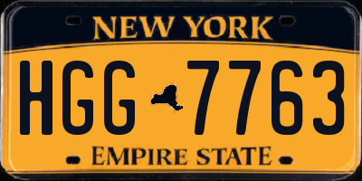 NY license plate HGG7763