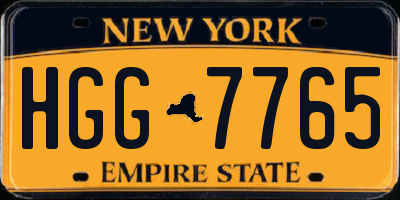 NY license plate HGG7765