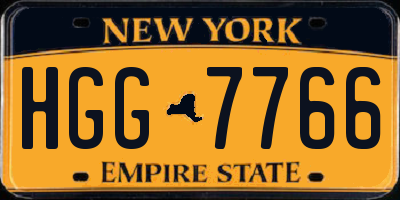 NY license plate HGG7766