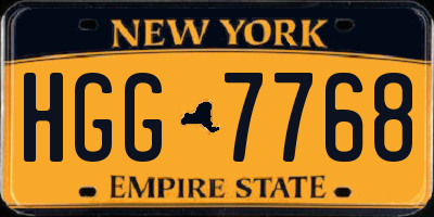 NY license plate HGG7768