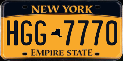 NY license plate HGG7770