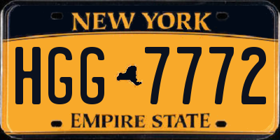 NY license plate HGG7772