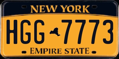 NY license plate HGG7773