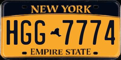 NY license plate HGG7774