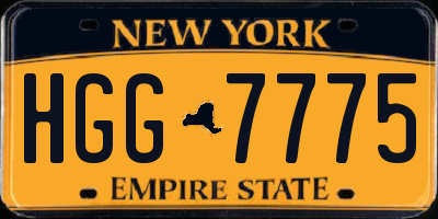 NY license plate HGG7775