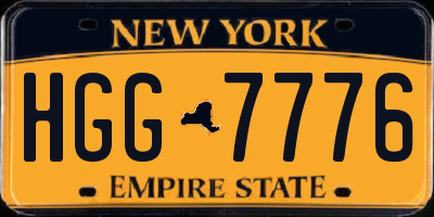 NY license plate HGG7776