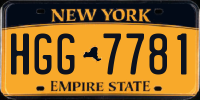 NY license plate HGG7781