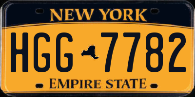 NY license plate HGG7782