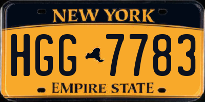 NY license plate HGG7783