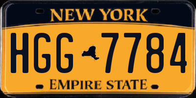 NY license plate HGG7784